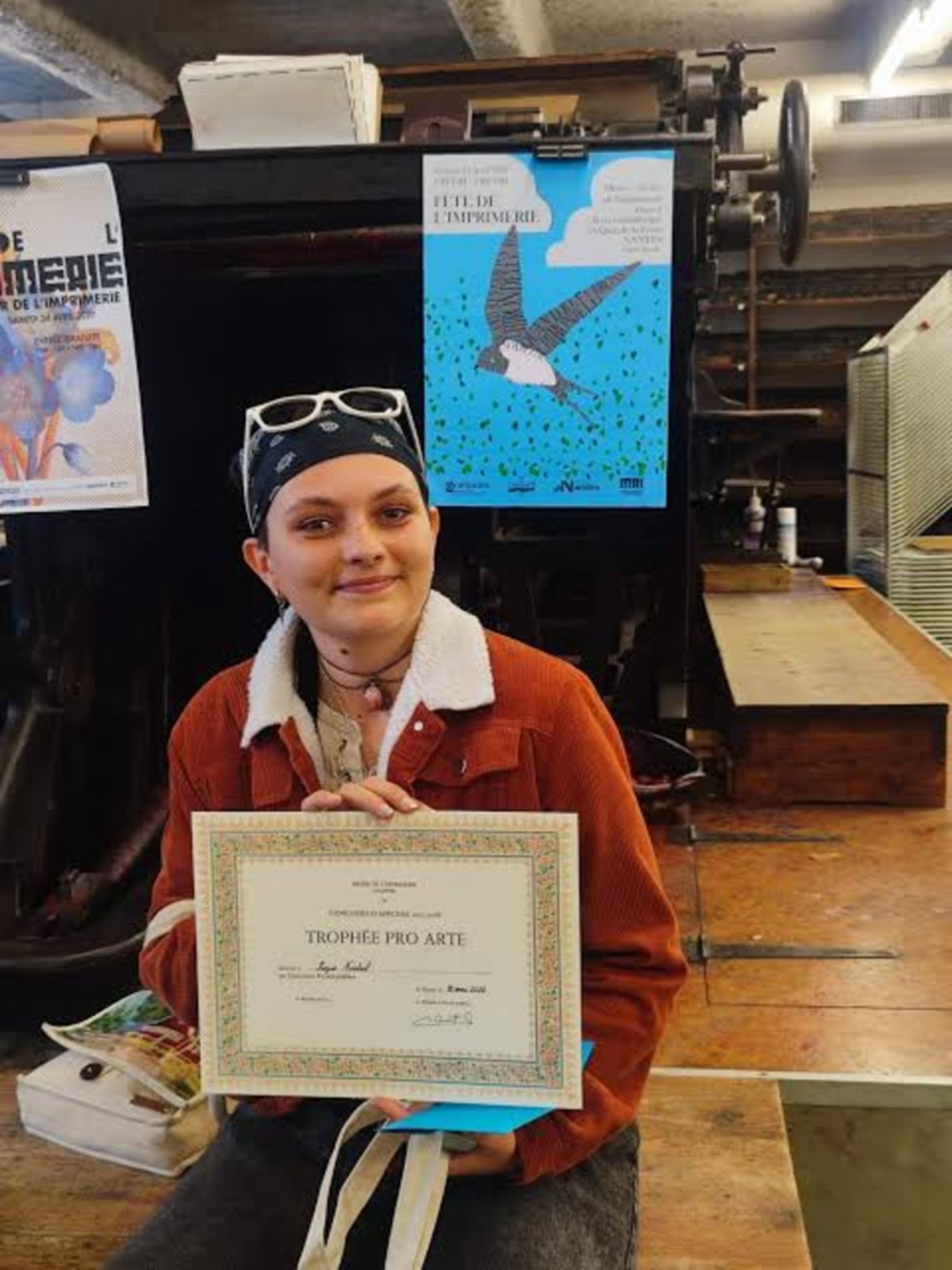 Suzie Nadal, une étudiante de Rennes, gagnante du concours du musée de l'imprimerie